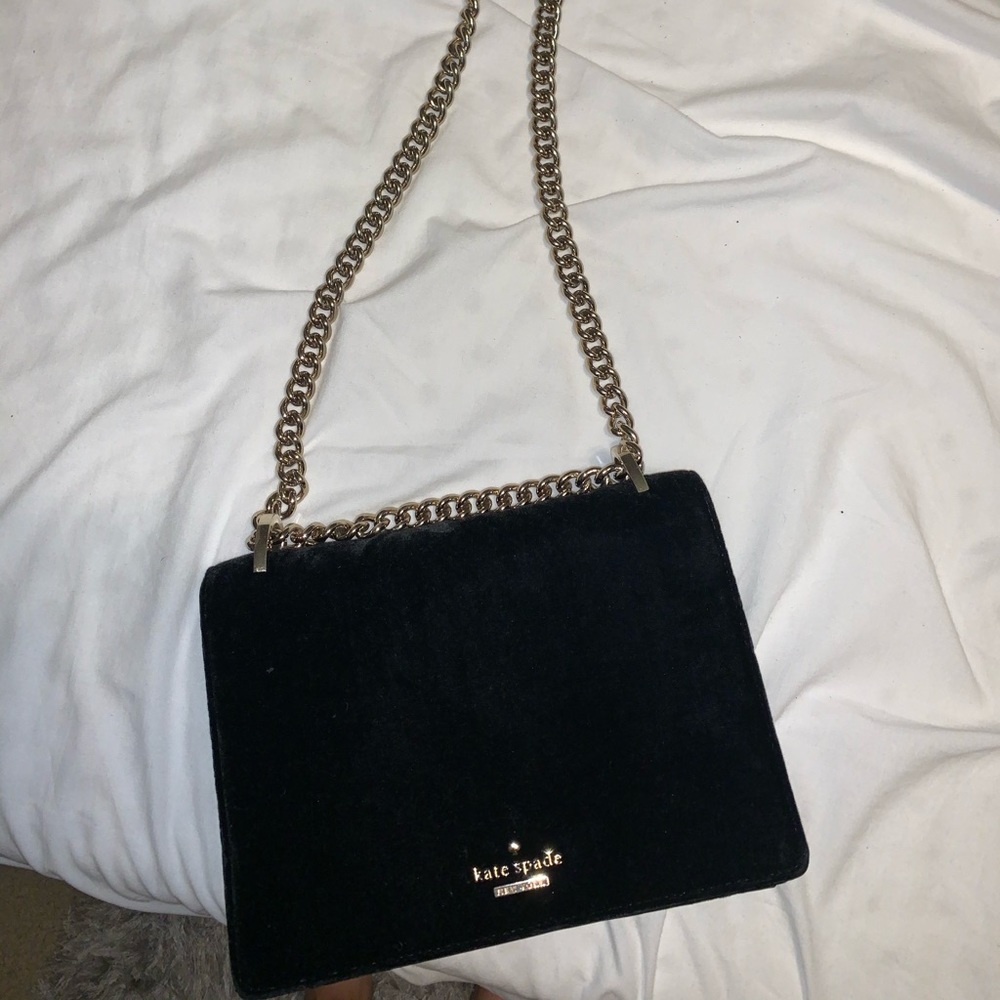 Kate Spade black velvet cross body